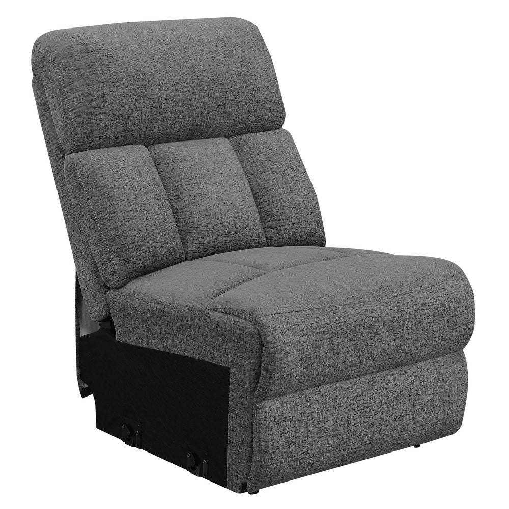 Bahrain 3Pc Charcoal Chenille Manual Recliner Sofa Aetna Stores