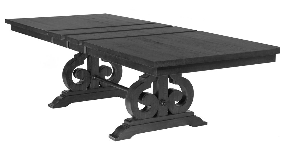 Brava 7Pc Dark Grey Wood Dining Table Set Aetna Stores