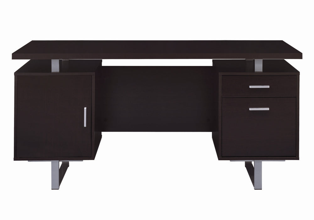 Glavan Contemporary Cappuccino Wood Office Desk Aetna Stores