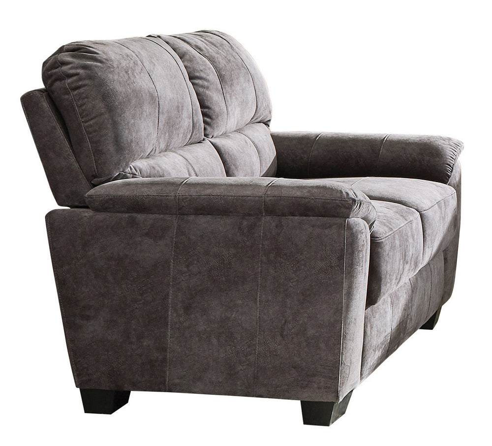 Hartsook 3Pc Charcoal Grey Velvet Sofa Set Aetna Stores
