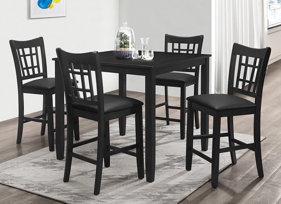 Mira 2 Black Faux Leather Counter Height Chairs Aetna Stores 0477