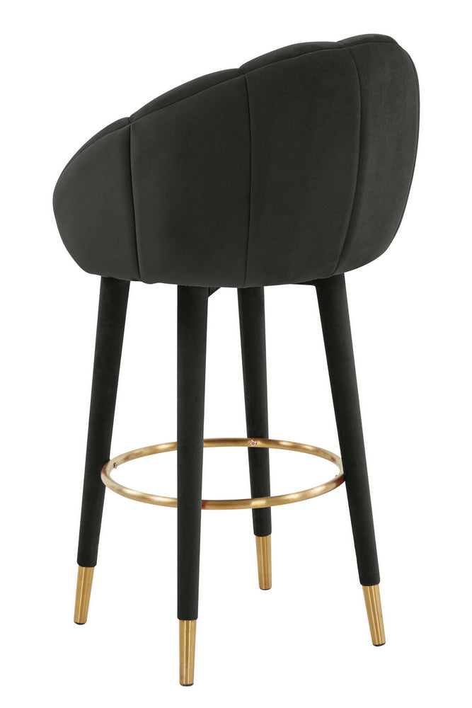 Myla Black Velvet Swivel Bar Stool Aetna Stores