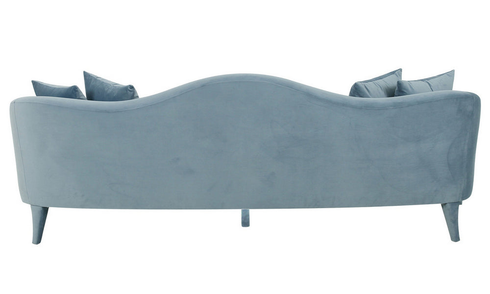 Naya Sea Blue Velvet Sofa (Oversized) Aetna Stores