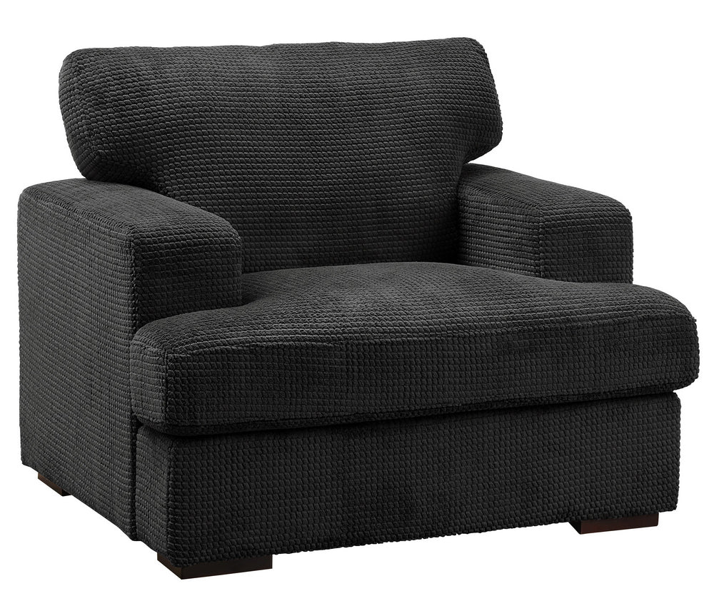 Rivermeade Gray Textured Plush Microfiber Chair Aetna Stores