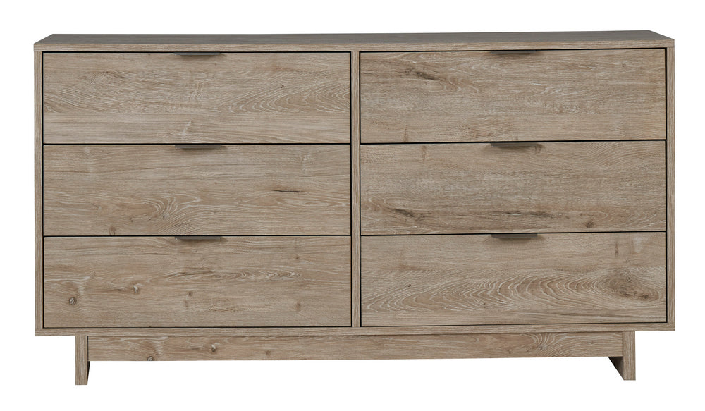 Oliah Natural Tone Wood 6Drawer Dresser Aetna Stores