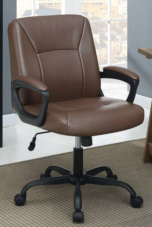 Sunita Brown Linen Adjustable Office Chair Aetna Stores