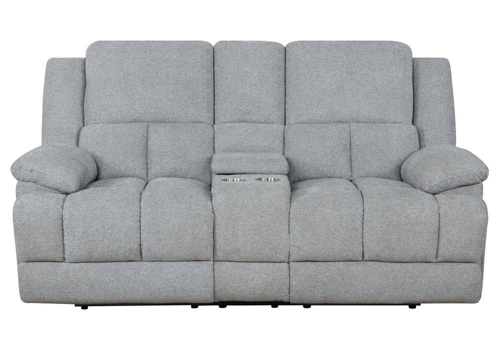 Waterbury Grey Fabric Power Recliner Loveseat Aetna Stores
