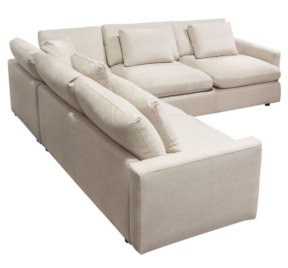 Arcadia 3Pc Cream Fabric Sectional Sofa Aetna Stores