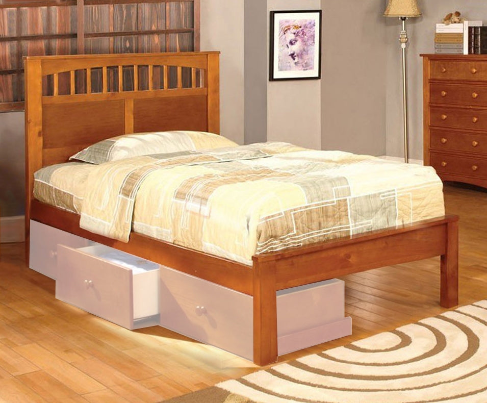Carus Oak Wood Twin Bed Aetna Stores