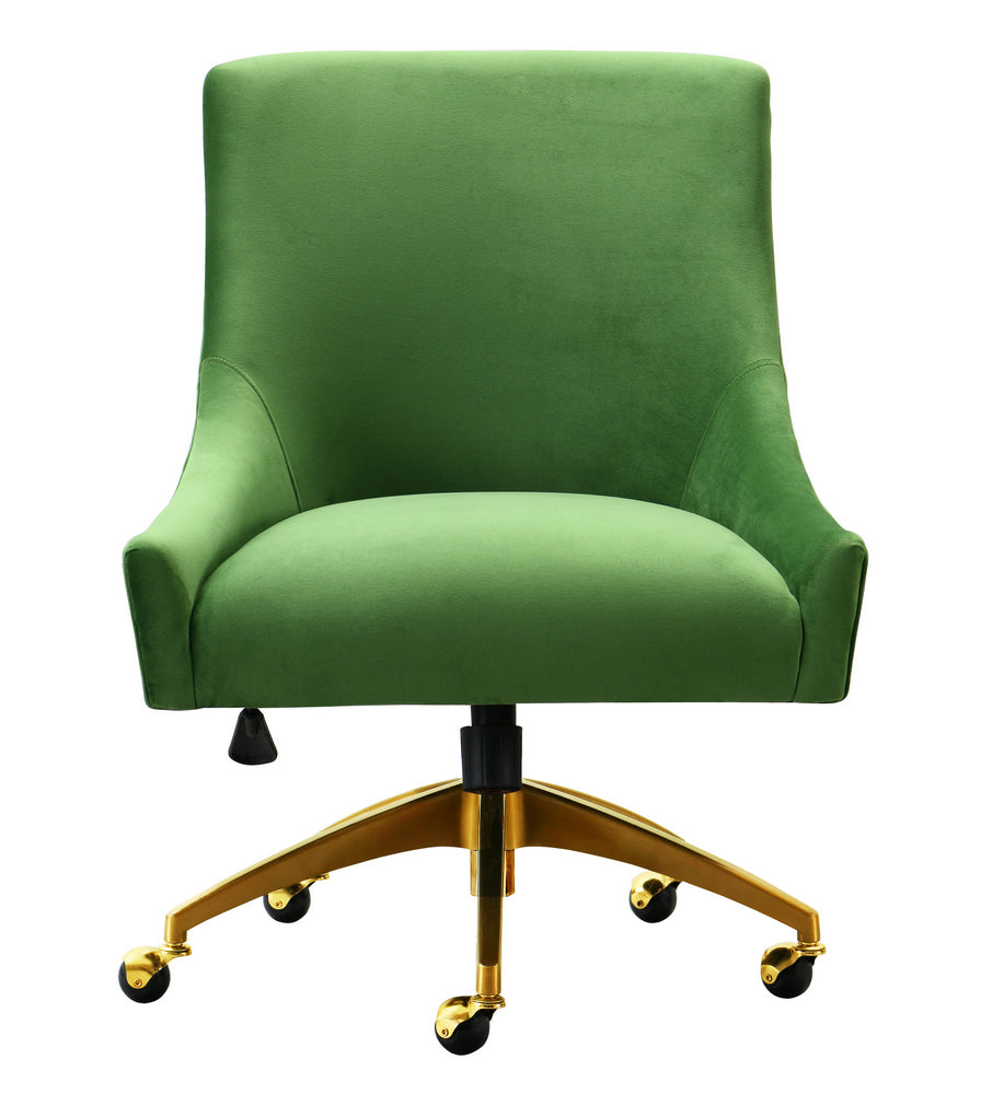 Beatrix Green Velvet/Metal Swivel Office Chair Aetna Stores