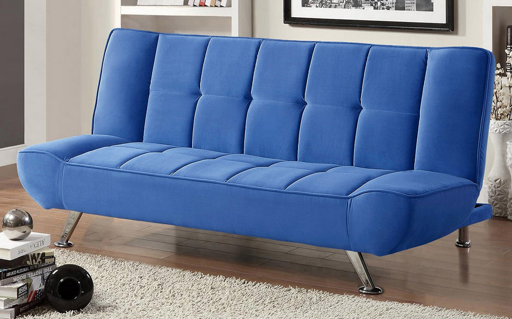Marissa Blue Velvet Klik Klak Sofa Bed Aetna Stores