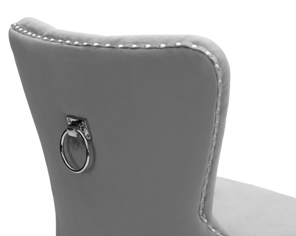 Vienne 2 Gray Velvet/Wood Bar Chairs Aetna Stores