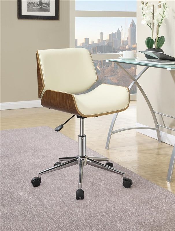 Abilene Ecru Leatherette Upholstered Office Chair Aetna Stores
