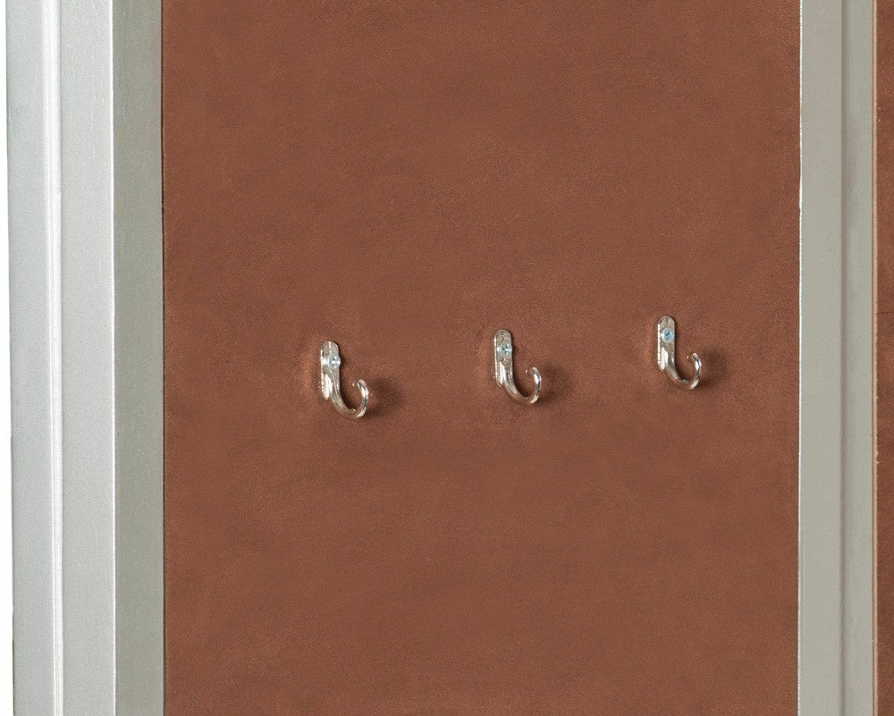 Avondale Silver Wood Vanity Table with Mirror Aetna Stores