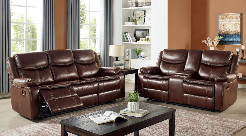 Jeanna Brown Manual Recliner Loveseat Aetna Stores