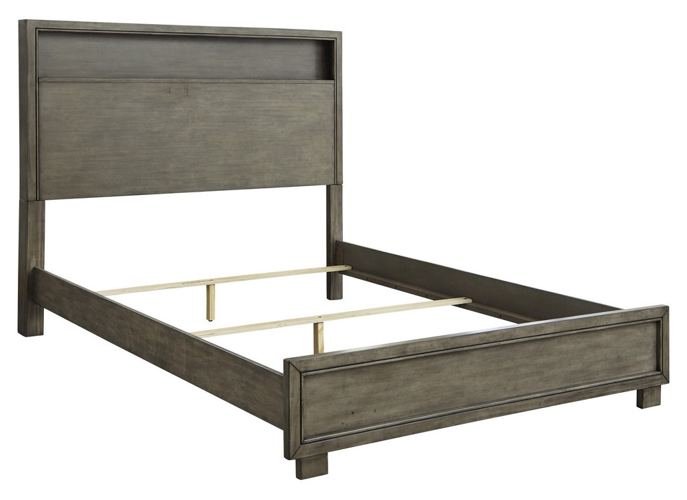 Gray Wood Queen Bookcase Bed Aetna Stores