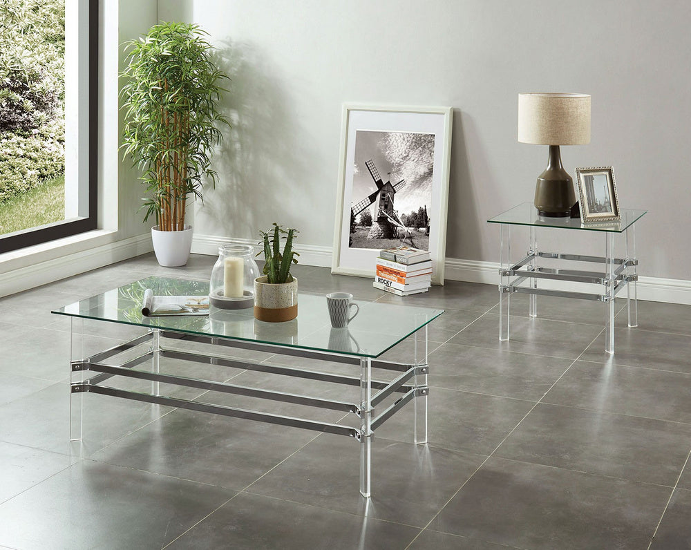 Trofa Clear Glass/Acrylic Coffee Table Aetna Stores