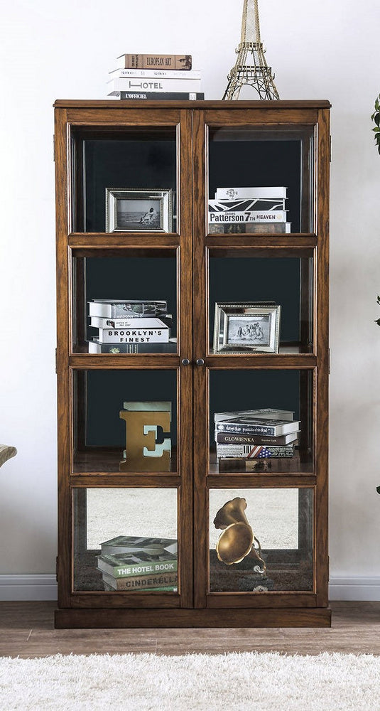 Vilas Oak Wood/Glass Curio Aetna Stores