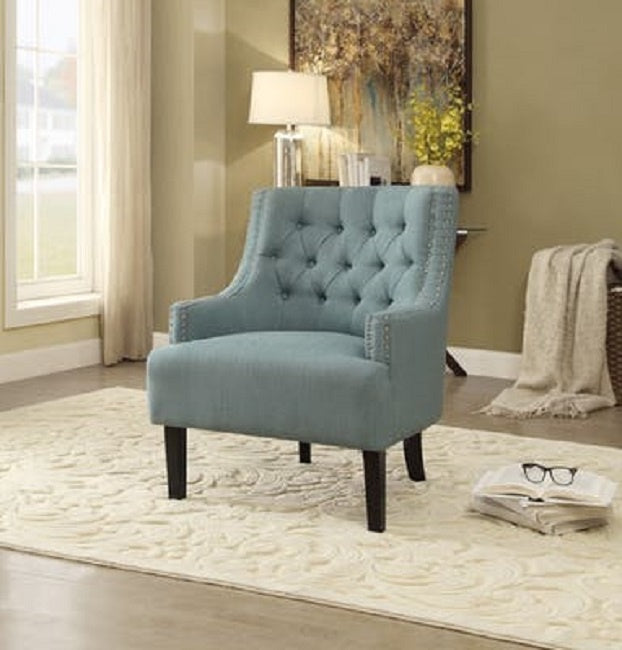 Charisma Teal Fabric Accent Chair Aetna Stores