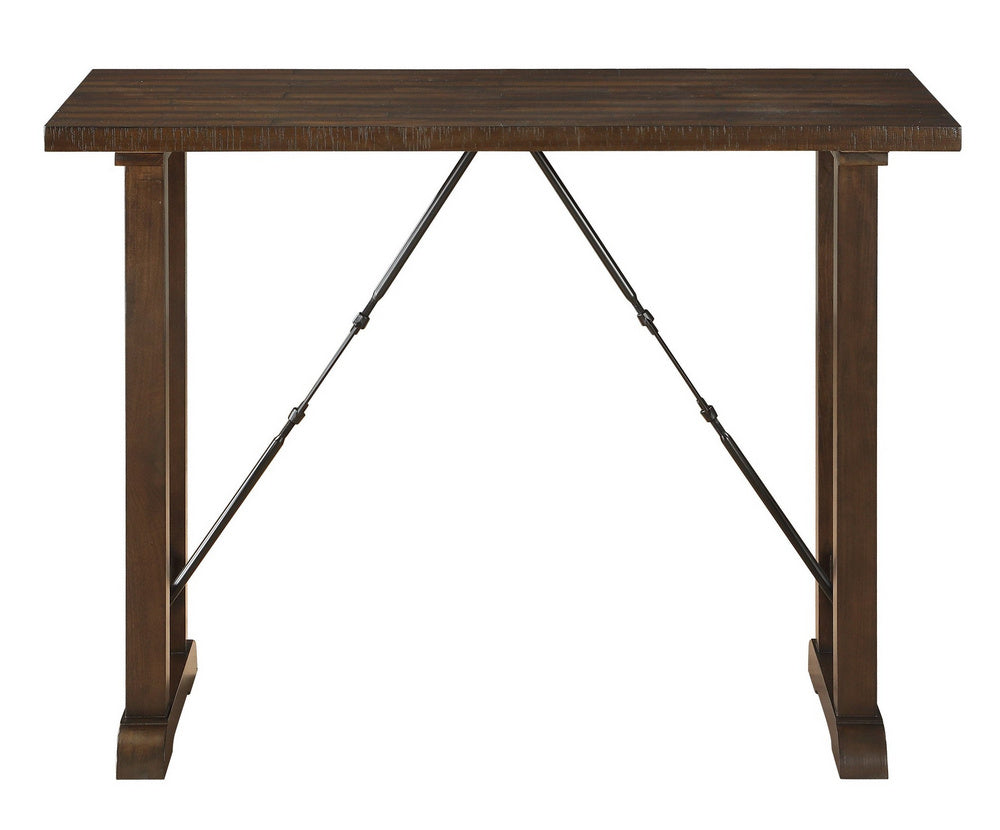 Bracknell 3Pc Brown Cherry Wood Counter Height Set Aetna Stores