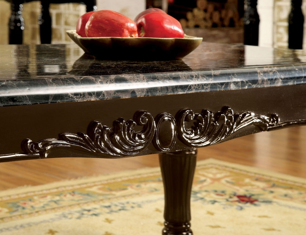 Brampton Espresso Faux Marble Top Sofa Table Aetna Stores