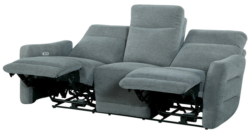 Edition Dove Grey Fabric Power Recliner Sofa Aetna Stores