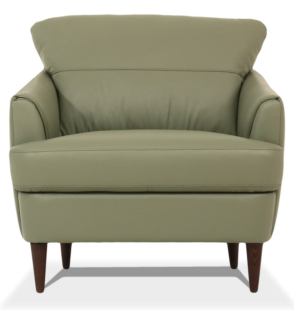 Helena Moss Green Leather Chair Aetna Stores