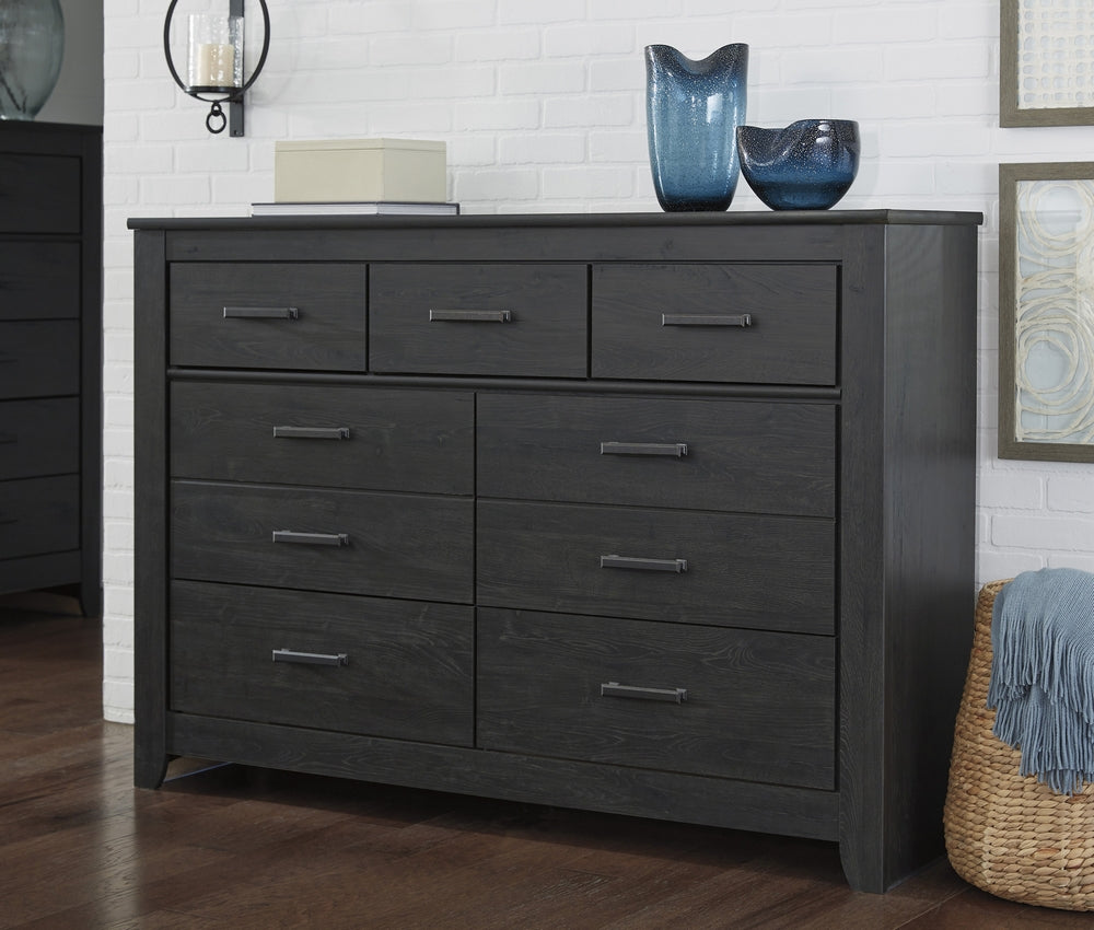Brinxton Black Wood 7Drawer Dresser Aetna Stores