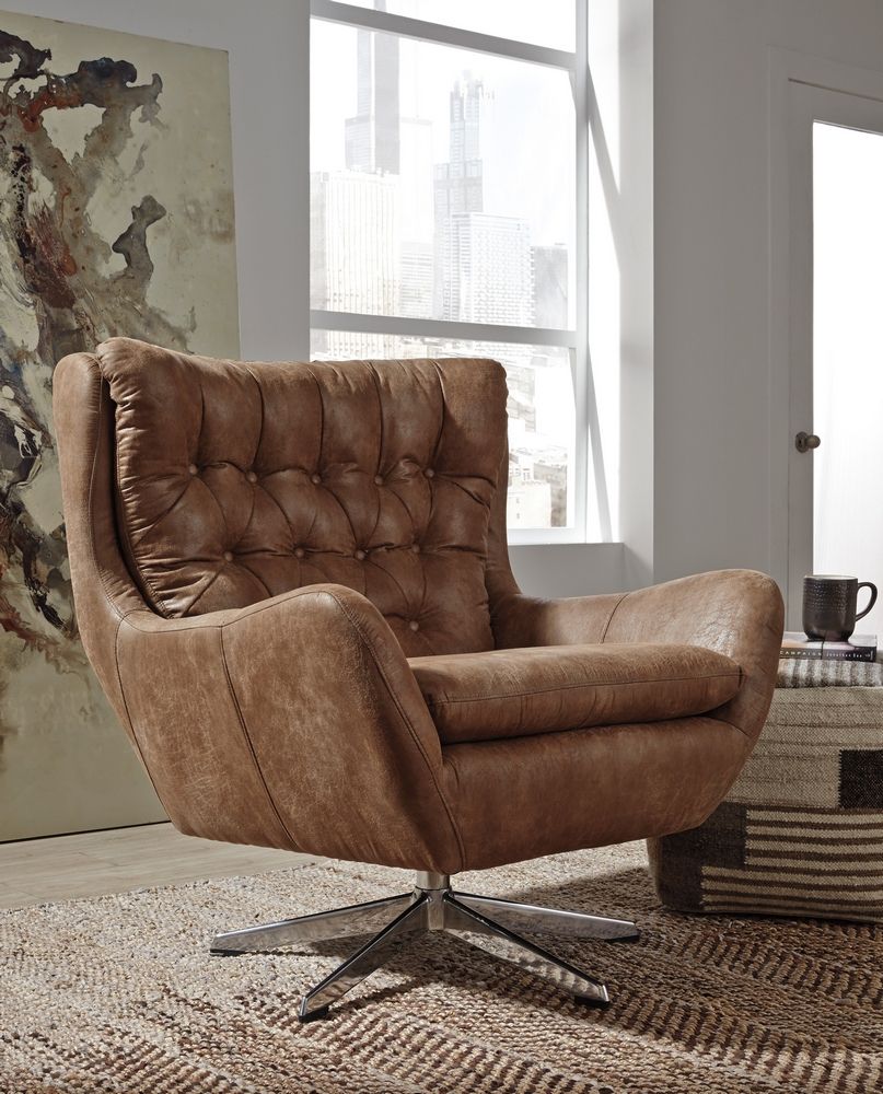 Velburg Brown Fabric Accent Chair Aetna Stores