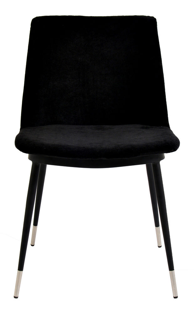 Evora 2 Black Velvet/Metal Side Chairs Aetna Stores