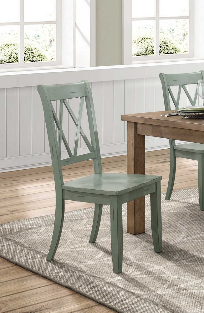 Janina 2 Teal Wood Side Chairs Aetna Stores