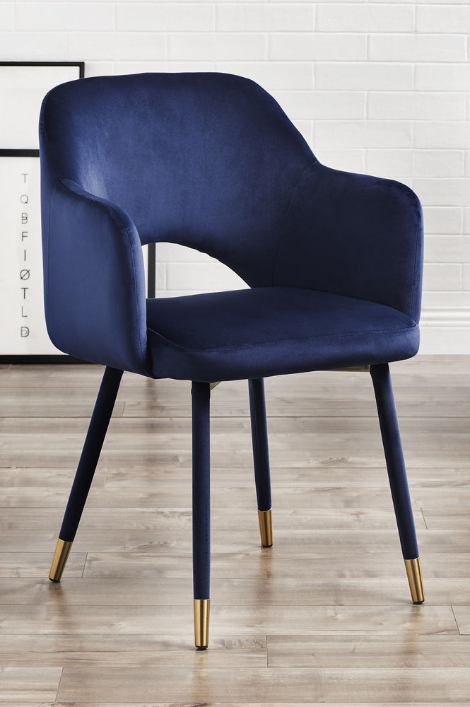 Applewood Ocean Blue Velvet Arm Chair Aetna Stores