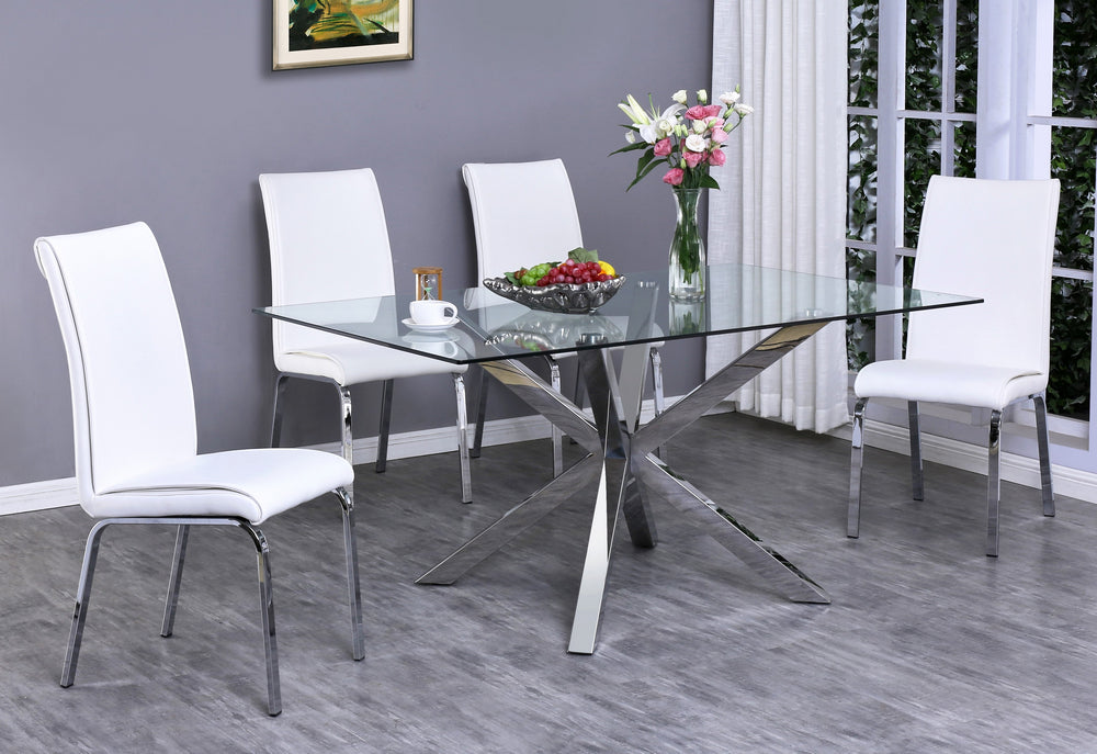 Beverley 5Pc White Dining Table Set Aetna Stores