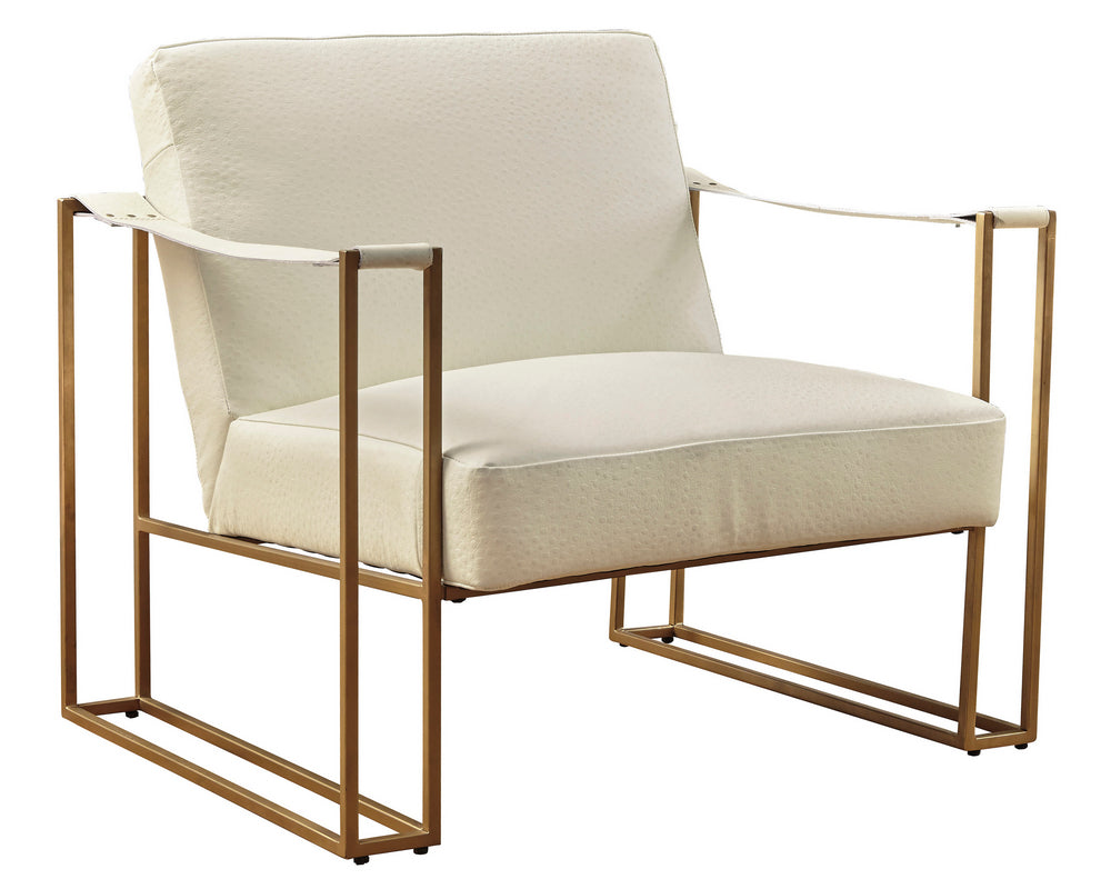 Kleemore Cream Leather Accent Chair Aetna Stores