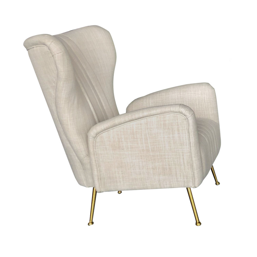 Ava Sand Linen Fabric Tufted Chair Aetna Stores