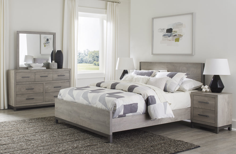 Zephyr Light Gray Wood Cal King Bed Aetna Stores