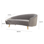 Cleopatra Grey Velvet Sofa (Oversized)