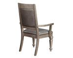 Bling Game Metallic Platinum Wood/Leatherette Arm Chair