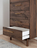 Calverson Mocha Wood 5-Drawer Chest