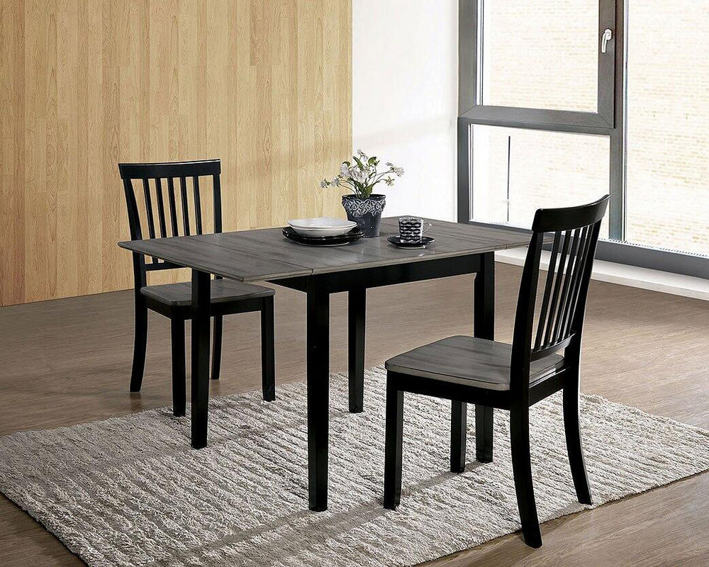 Evie 2 Gray/Black Wood Side Chairs