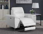 Largo White Leather/Vinyl Power Recliner