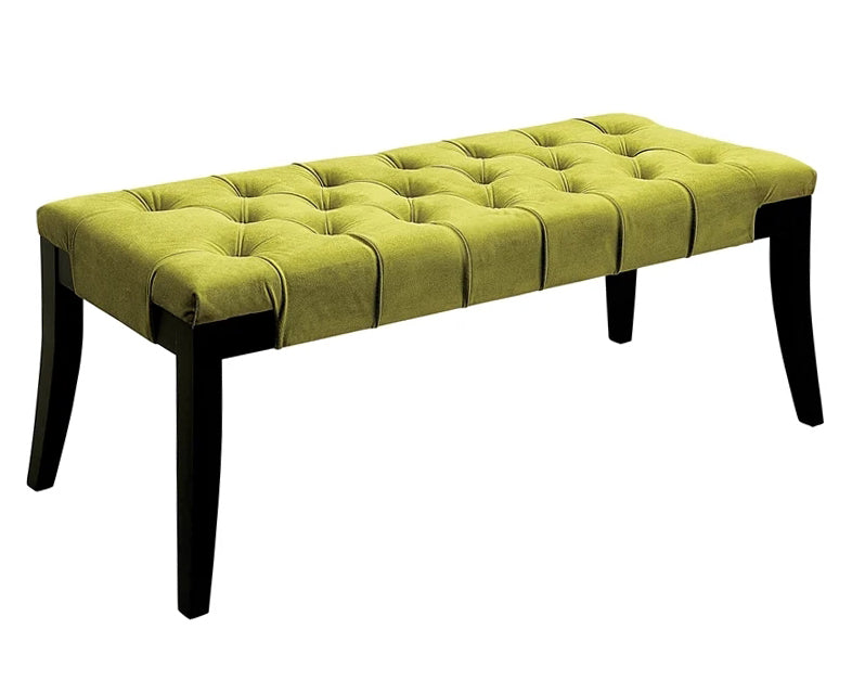 Milany Contemporary Green Flannelette Bench