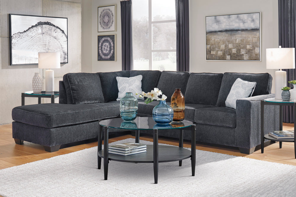 Altari 2-Pc Slate Chenille LAF Sectional (Oversized)