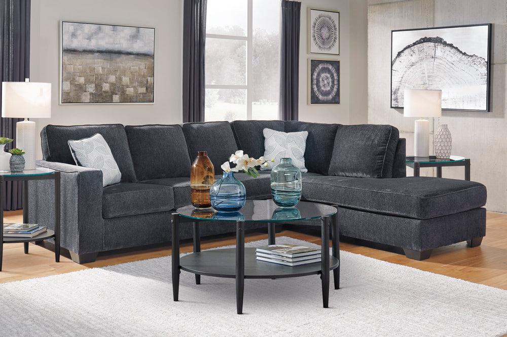 Altari 2-Pc Slate Chenille RAF Sectional (Oversized)