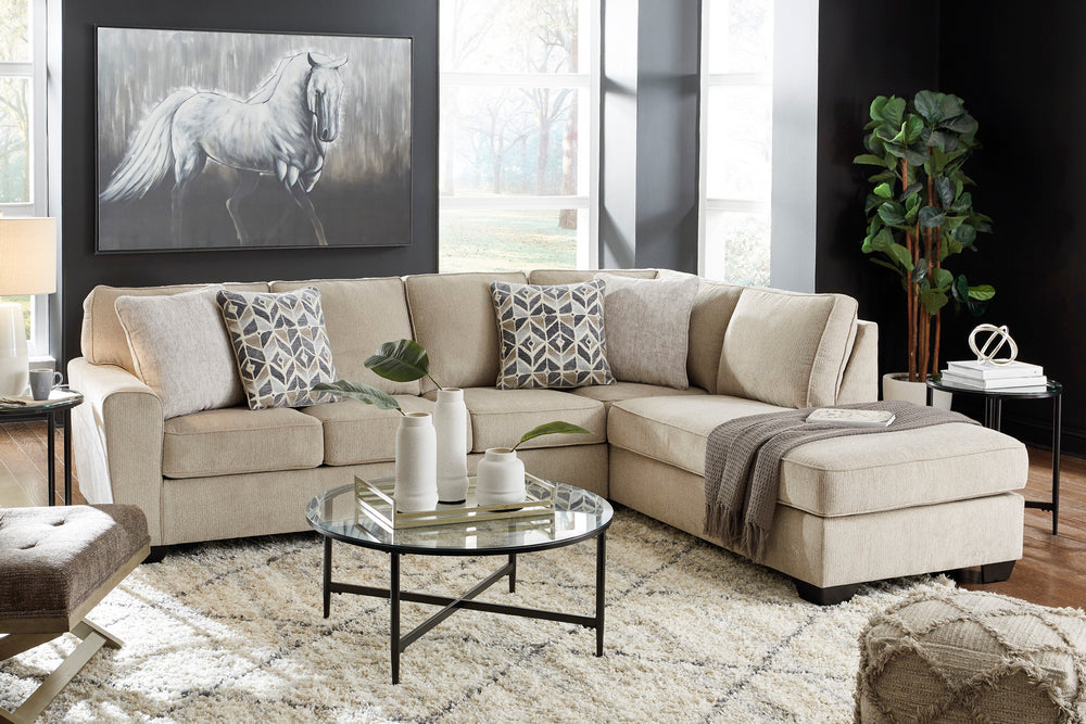 Decelle 2-Pc Putty Chenille RAF Sectional (Oversized)