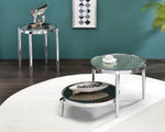 Abbe Glass/Chrome Metal Coffee Table