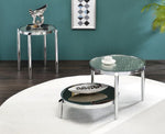 Abbe Glass/Chrome Metal End Table