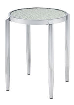 Abbe Glass/Chrome Metal End Table