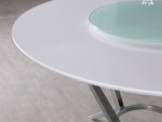 Abby White Wood/Chrome Finish Metal Dining Table