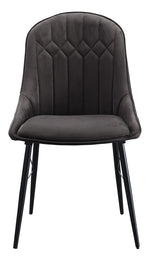 Abraham 2 Gray Fabric/Black Metal Side Chairs